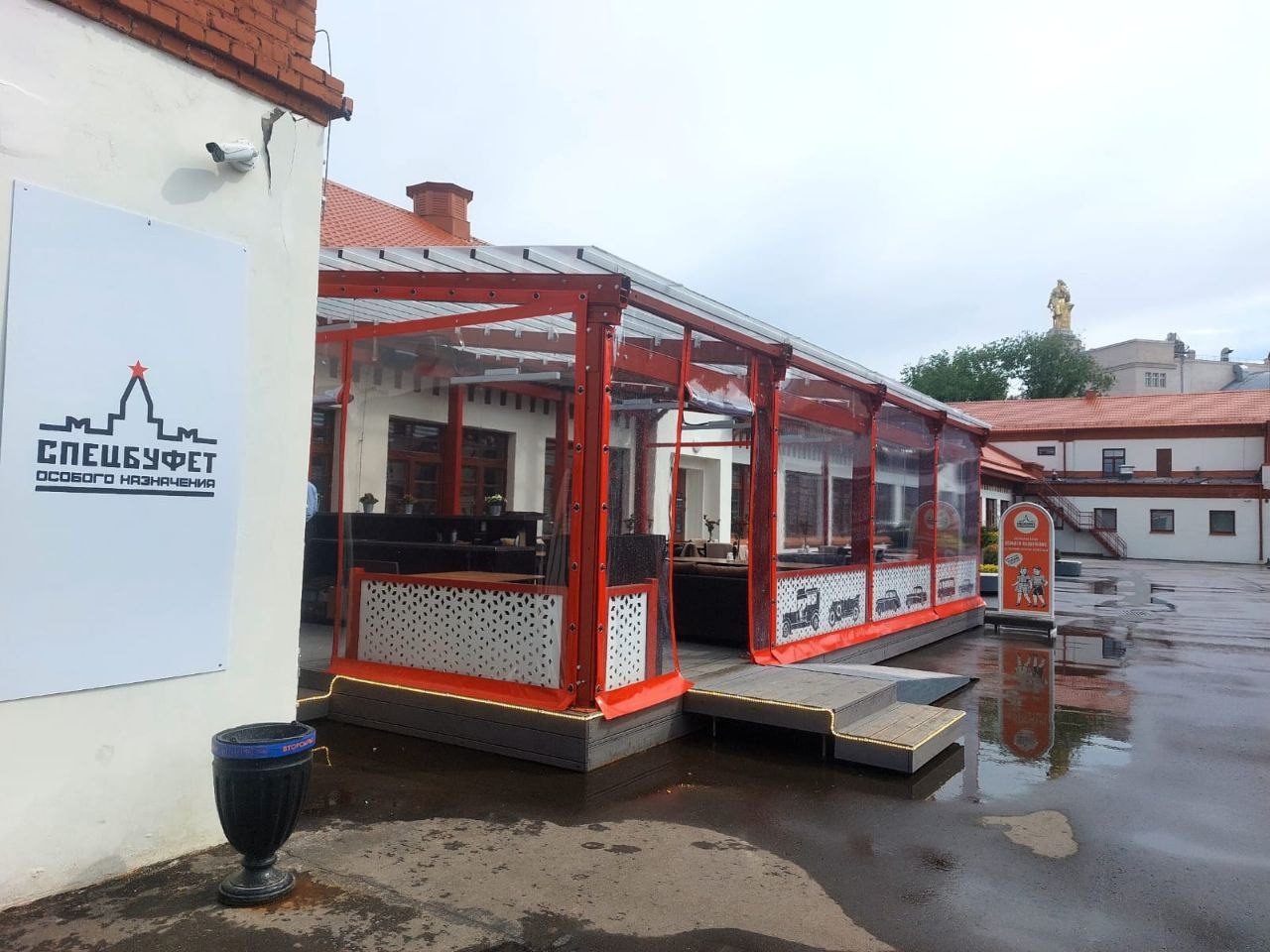 ПВХ шторы для летней террасы кафе в Жукове
